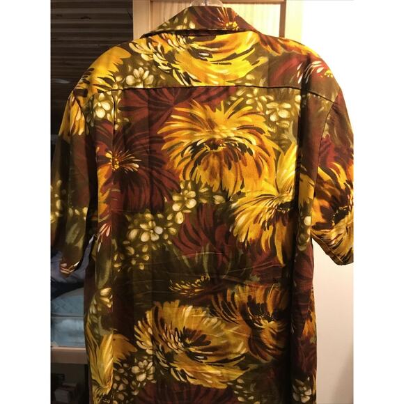Hawaii Nei Honolulu Vintage Men’s XL Orange Floral Shirt Sleeve Button Shirt - Picture 10 of 12